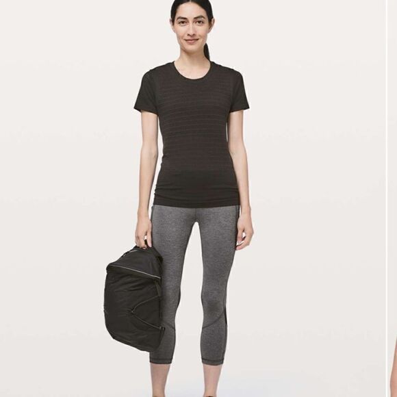 Lululemon Pace Rival Crop *22" Heathered Black / Black - Picture 1 of 8